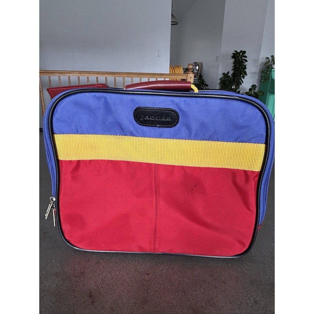 VTG Jaguar Dopp Kit Travel Bag Carryon JC Penney Promo Color Block 80s 90s Style